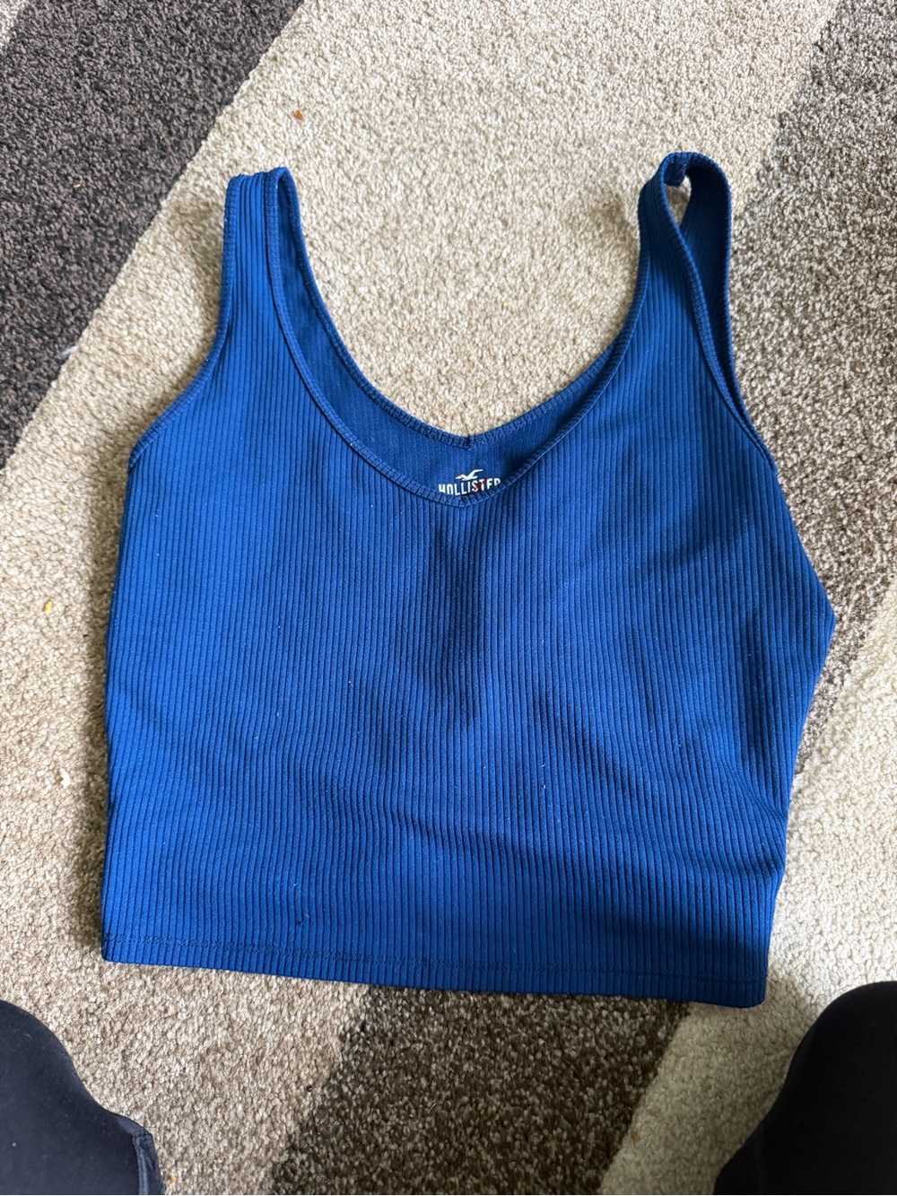 Hollister Ribbed Royal Blue Crop Tank